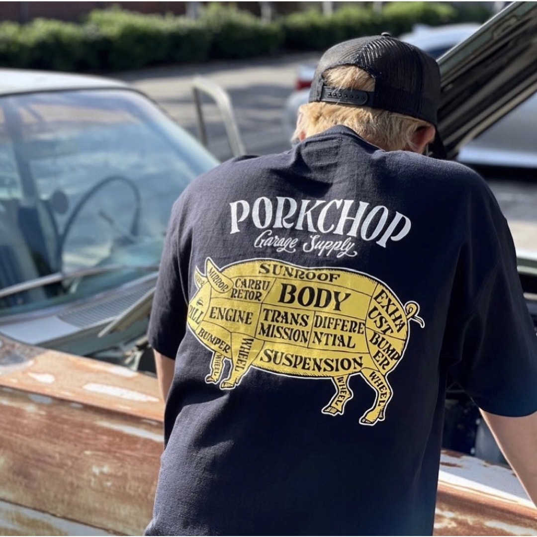 PORKCHOP ポークチョップ　PORK BACK TEE ブラック　Mサイズ