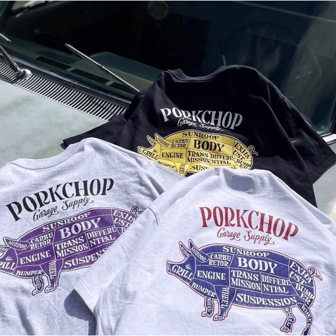 XL porkchop PORK BACK TEE ホワイトTシャツ/カットソー(半袖/袖なし
