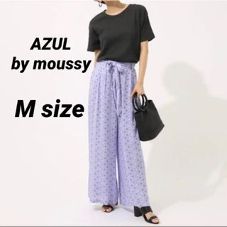 アズールバイマウジー(AZUL by moussy)のAZULbymoussyアズールバイマウジードットウエストリボンワイドPTパンツ(カジュアルパンツ)