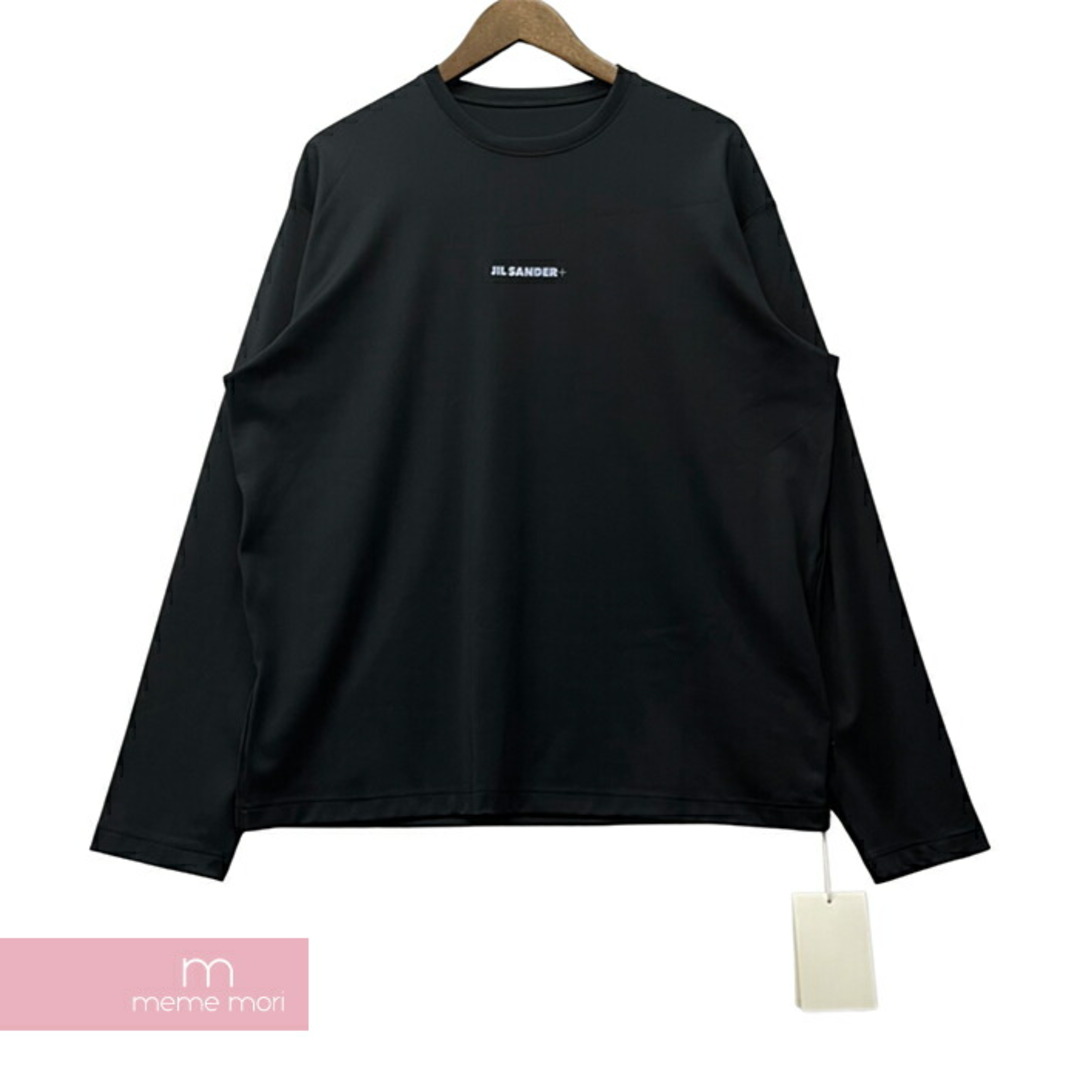 JIL SANDER+ 2023SS Long Sleeve Tee J47GC0022 ジルサンダープラス ロングスリーブTシャツ 長袖カットソー ロンT アクティブウェア ポリエステルジャージー ロゴプリント ストレッチ ブラック サイズL【230724】【新古品】【me04】