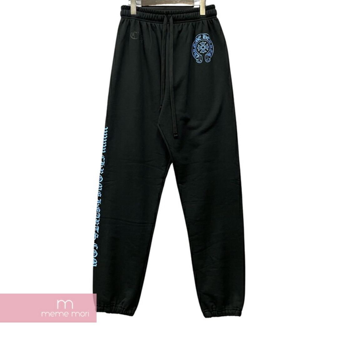 CHROME HEARTS Blue Horseshoe Sweat Pants クロムハーツ ブルーホースシュースウェットパンツ オンライン限定 ブラック×ブルー サイズL【230724】【-A】【me04】