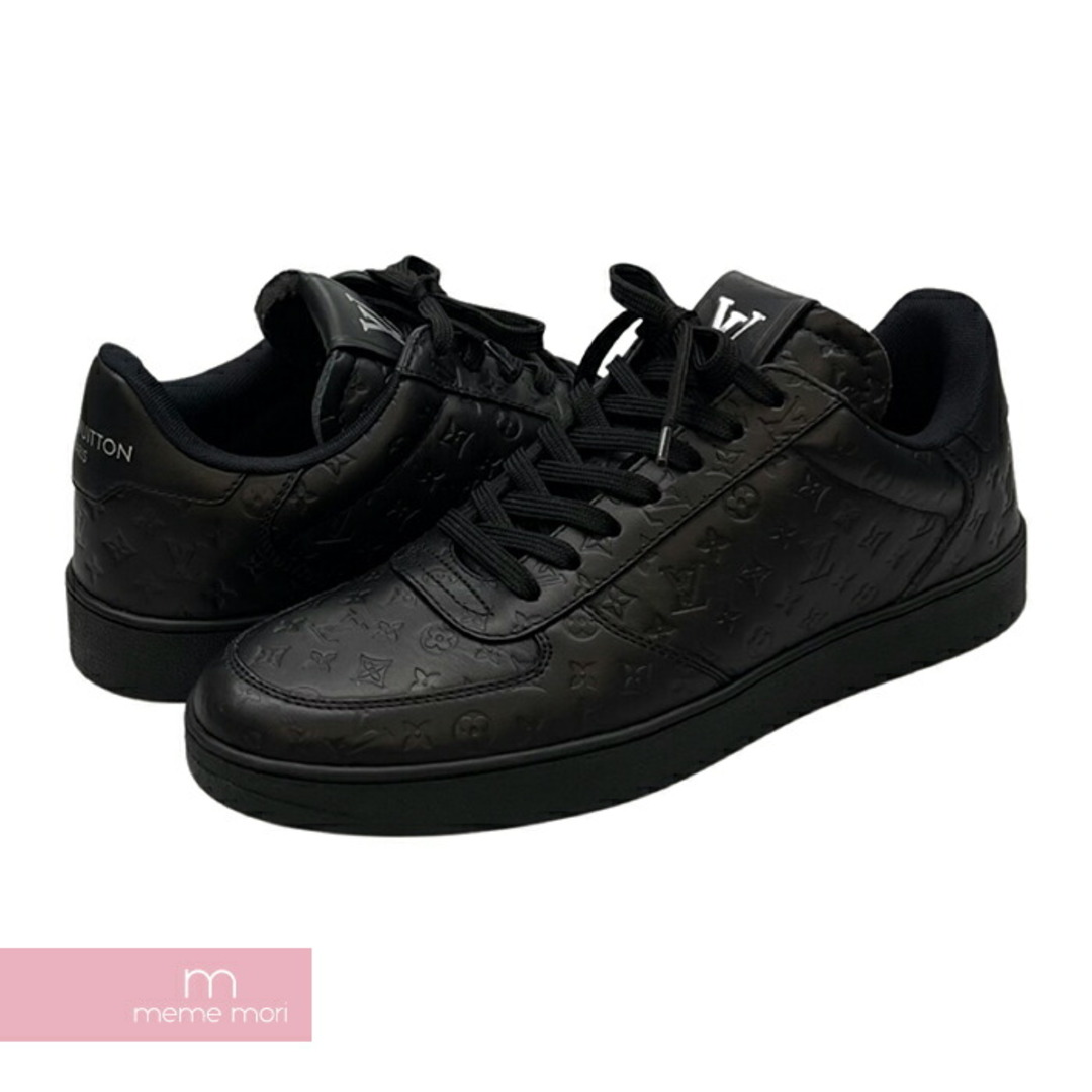 LOUIS VUITTON Rivoli Sneaker 1AARHM/MS0272 ルイヴィトン リヴォリ・ラインスニーカー ローカット レザー  LVロゴ モノグラム エンボス加工 ブラック サイズ6【230724】【中古-A】【me04】