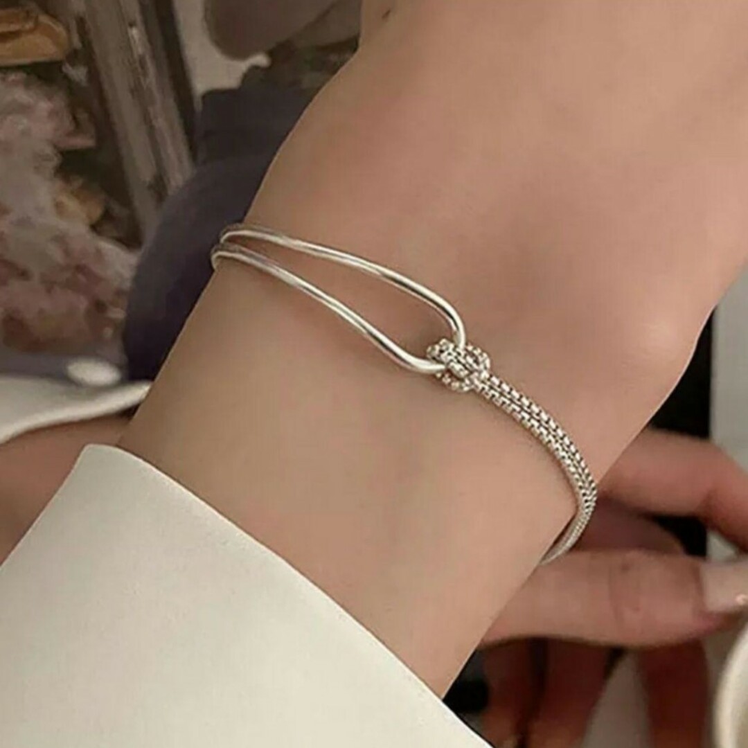 TODAYFUL - No. 854 シルバー925 デザイン 2連 ブレスレット 華奢