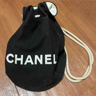 美品【CHANEL】シャネル　巾着　ミニショルダーバッグ　プールバッグ　ボーダー