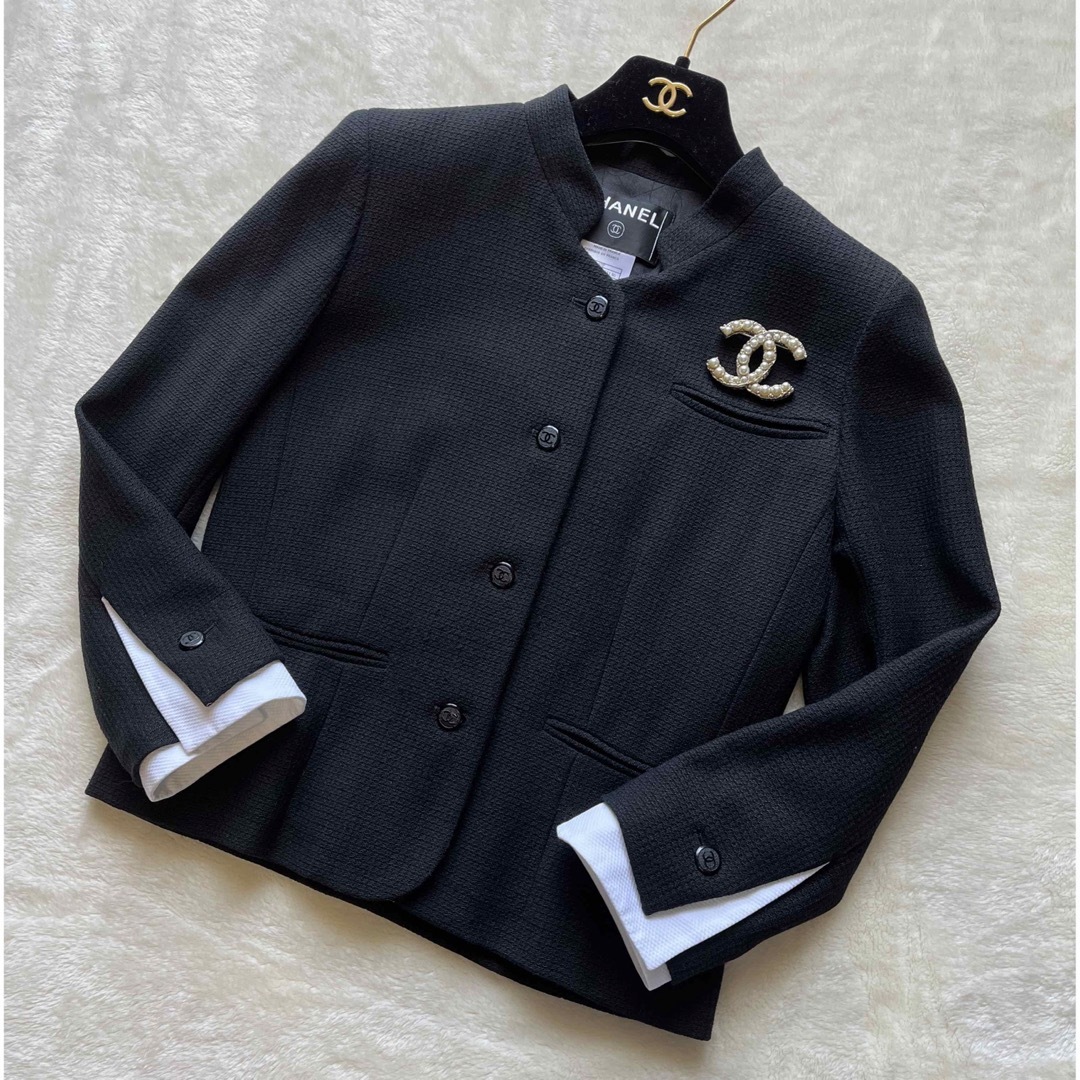 極美品♡ CHANEL ノーカラー　ツイード ジャケット