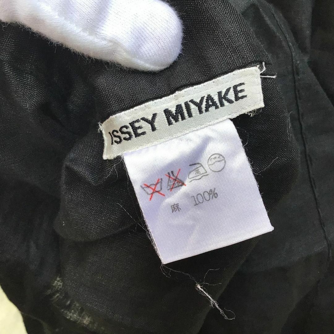 ISSEY MIYAKE イッセイミヤケ トップス 黒 ブラック 麻 リネン-