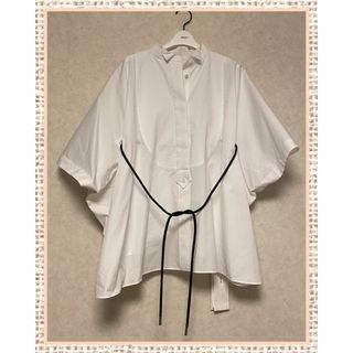 【美品】  sacai / サカイ | 2020SS | プリーツ レイヤード プルオーバー シャツ ブラウス ポンチョ | 1 | ブラック | レディース