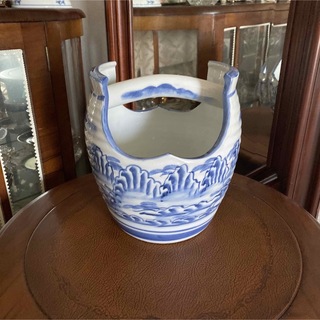 和風　時代もの　山水風景　古董　陶器　置物(置物)
