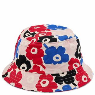 マリメッコ(marimekko)のバケットハット marimekko 091991 ブルー×レッド Lサイズ(ハット)