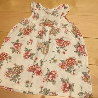 H＆M★ワンピース★花柄★白★6-9M(ワンピース)