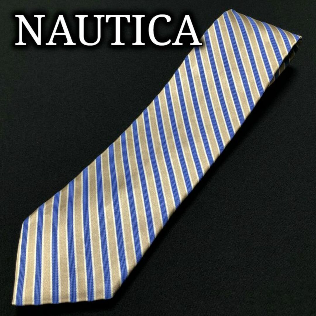 NAUTICA(ノーティカ)のノーティカ レジメンタル ブルー＆グレー ネクタイ A105-L20 メンズのファッション小物(ネクタイ)の商品写真