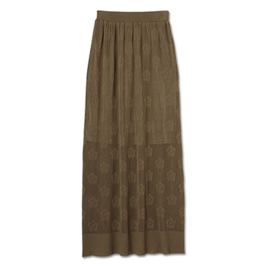 MARY QUANT(マリークワント)のマリークワント　メッシュデイジーロングスカート　限定色　ブラウン レディースのスカート(ロングスカート)の商品写真