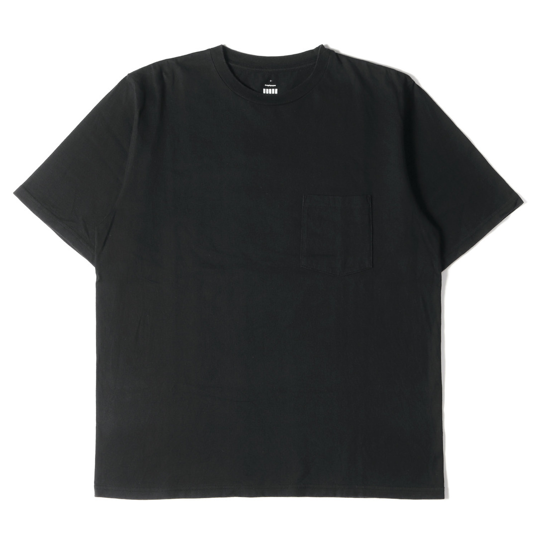 Graphpaper グラフペーパー Tシャツ サイズ:3 プレーン ポケット ヘビー クルーネック Tシャツ S/S Pocket Tee ブラック 黒 トップス カットソー 半袖 【メンズ】