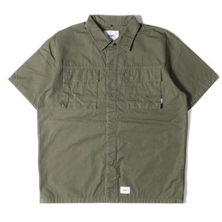 ダブルタップス(W)taps)のWTAPS ダブルタップス シャツ サイズ:XL 21SS リップストップ ミリタリー 半袖 シャツ LADDER / SS オリーブドラブ トップス カジュアルシャツ 【メンズ】【中古】(シャツ)