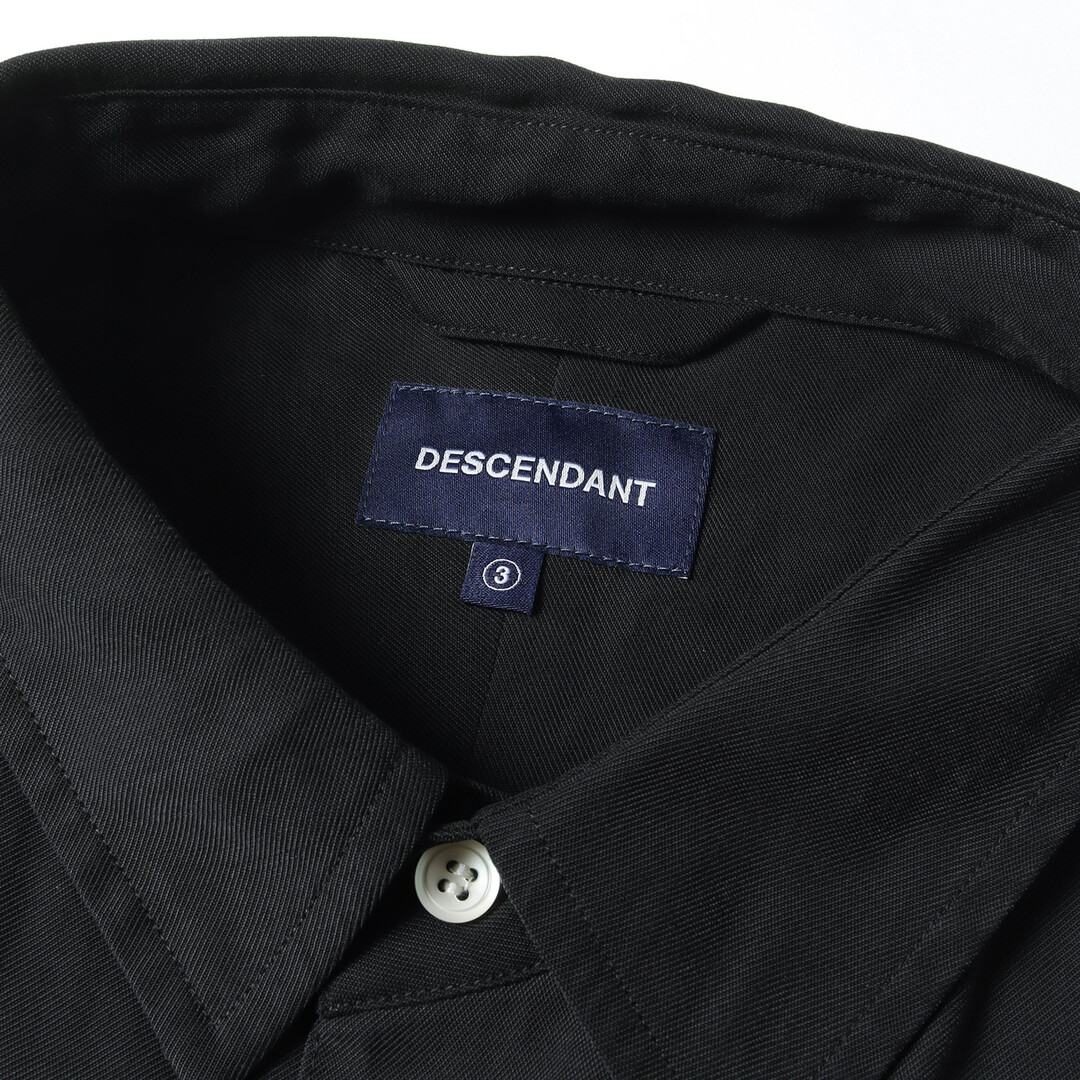 DESCENDANT ディセンダント シャツ サイズ:3 20SS ワンポイント刺繍 レーヨン 半袖 シャツ KENNEDYS RAYON SS SHIRT STANDARD ブラック 黒 トップス カジュアルシャツ  【メンズ】