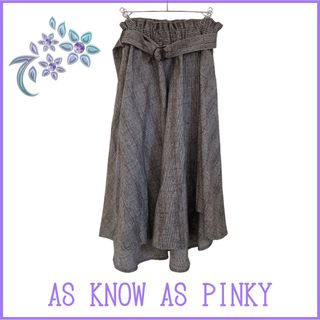 アズノゥアズピンキー(AS KNOW AS PINKY)の【AS KNOW AS PINKY】フィッシュテールスカート チェック フレア(ひざ丈スカート)