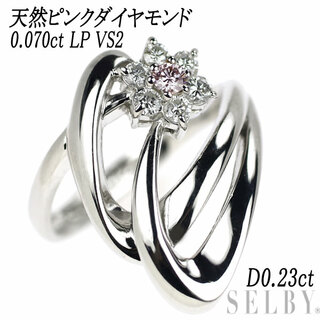新品 Pt900 天然ピンクダイヤ ダイヤモンド リング 0.070ct LP VS2 D0 ...