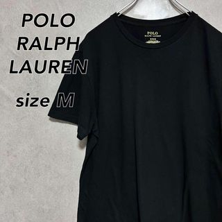 ポロラルフローレン(POLO RALPH LAUREN)の183 ポロラルフローレン UネックTシャツ 刺繍ロゴ ブラック M(Tシャツ/カットソー(半袖/袖なし))