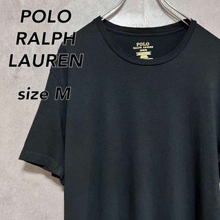 ポロラルフローレン(POLO RALPH LAUREN)の180 ポロラルフローレン UネックTシャツ 刺繍ロゴ ブラック M(Tシャツ/カットソー(半袖/袖なし))