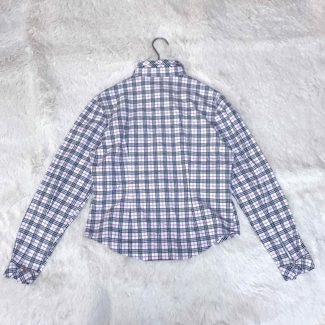 BURBERRY(バーバリー)の希少モデル BURBERRY ノバチェック シャツ 金具 ピンク ボタン 総柄 レディースのトップス(シャツ/ブラウス(長袖/七分))の商品写真