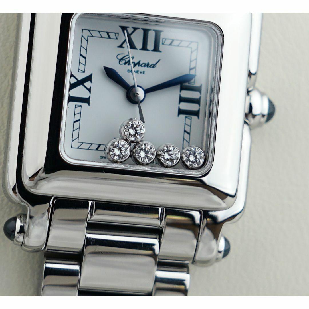 Chopard(ショパール)の美品 ショパール ハッピースポーツ スクエア 5Pダイアモンド レディース レディースのファッション小物(腕時計)の商品写真