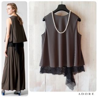 アドーア(ADORE)の◆幻◆ 希少新品 定価2.7万円 ADORE ポンチレイヤードレースブラウス(シャツ/ブラウス(半袖/袖なし))