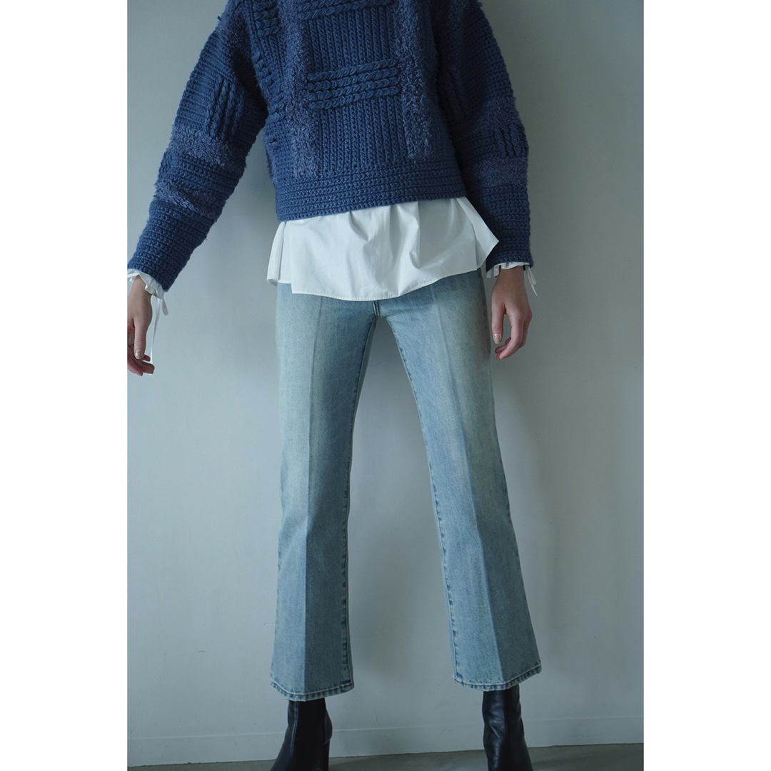 CLANE クラネ CENTER PRESS STRAIGHT DENIMレディース