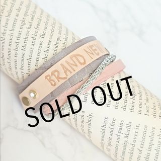 【SOLD OUT】マグネットで簡単 レザーの三連ブレスレット(ブレスレット/バングル)