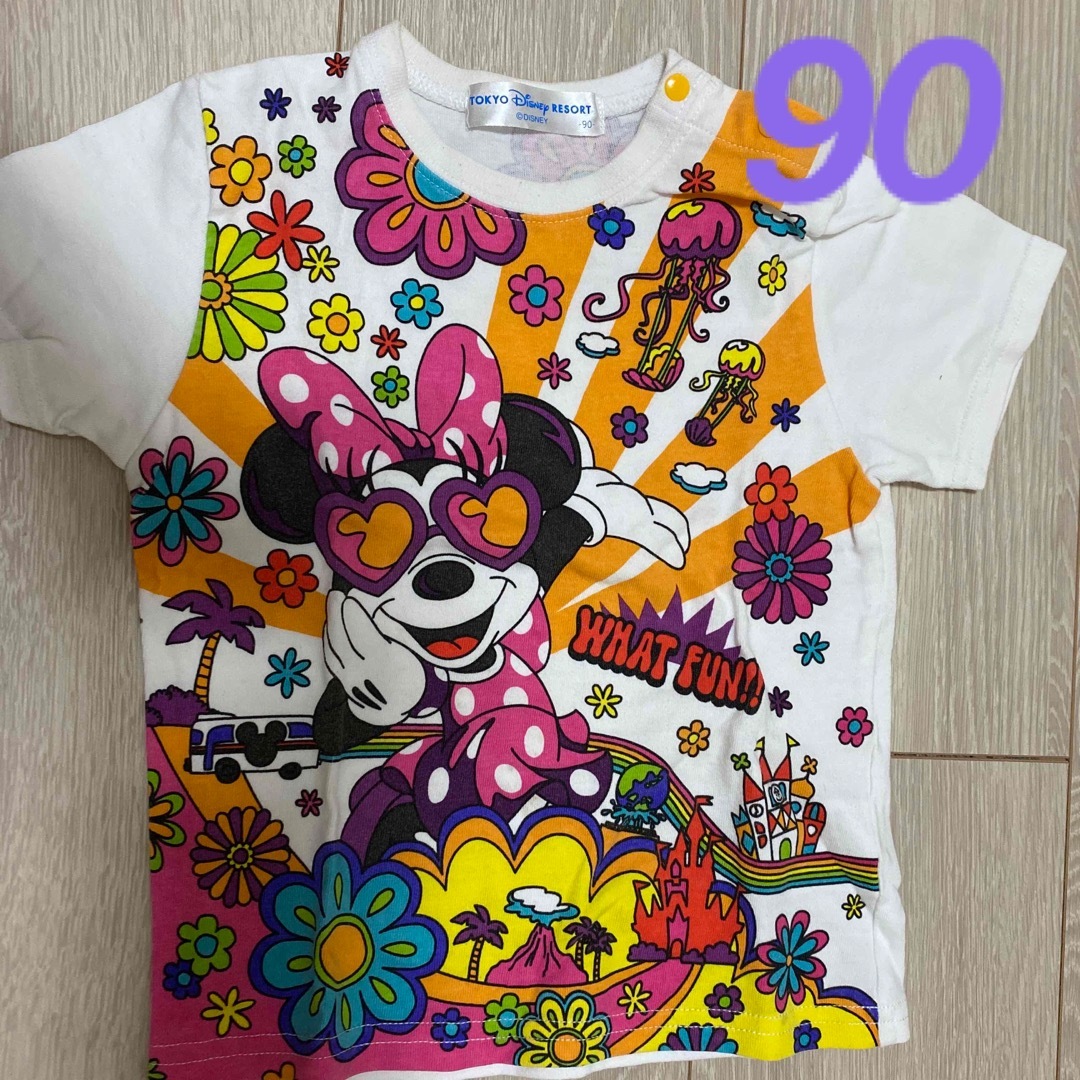 【美品】TDR ミニーマウス　Tシャツ　サングラス キッズ/ベビー/マタニティのキッズ服女の子用(90cm~)(Tシャツ/カットソー)の商品写真