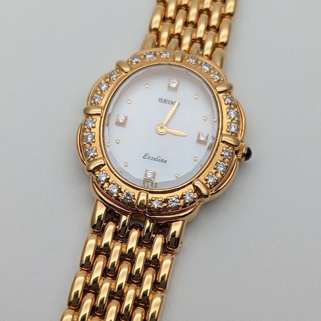 稼働品 セイコー SEIKO エクセリーヌ EXCELINE ダイヤベゼル-