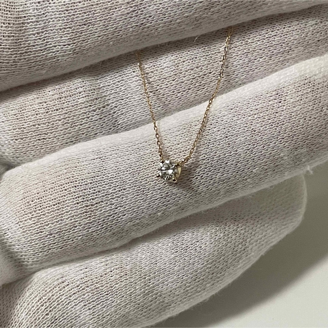 VAヴァンドーム青山　一粒ダイヤネックレス　ダイヤ0.14ct　K18ゴールド