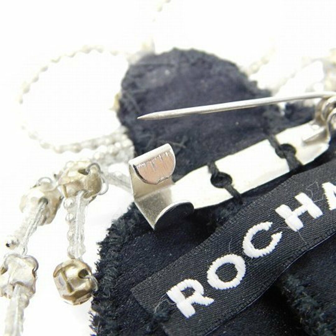 ロシャス ROCHAS ブローチ ビジュー ビジュー 黒 ブラック シルバー色 3