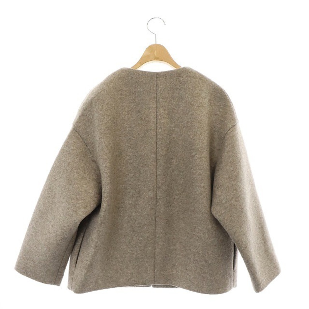 プラージュ ボンディングショートコート ノーカラーコート ウール混