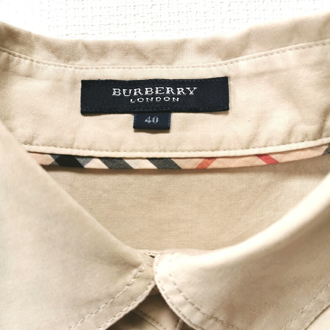 BURBERRY(バーバリー)のバーバリーロンドン　半袖ブラウス　コットンシャツ　三陽商会　日本製 レディースのトップス(シャツ/ブラウス(半袖/袖なし))の商品写真