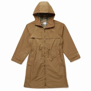 バーバリー(BURBERRY)のバーバリー BURBERRY フーテッドコート EKDエンブロイダリー ロングコート チェック 2023年秋冬新作 8070762(トレンチコート)