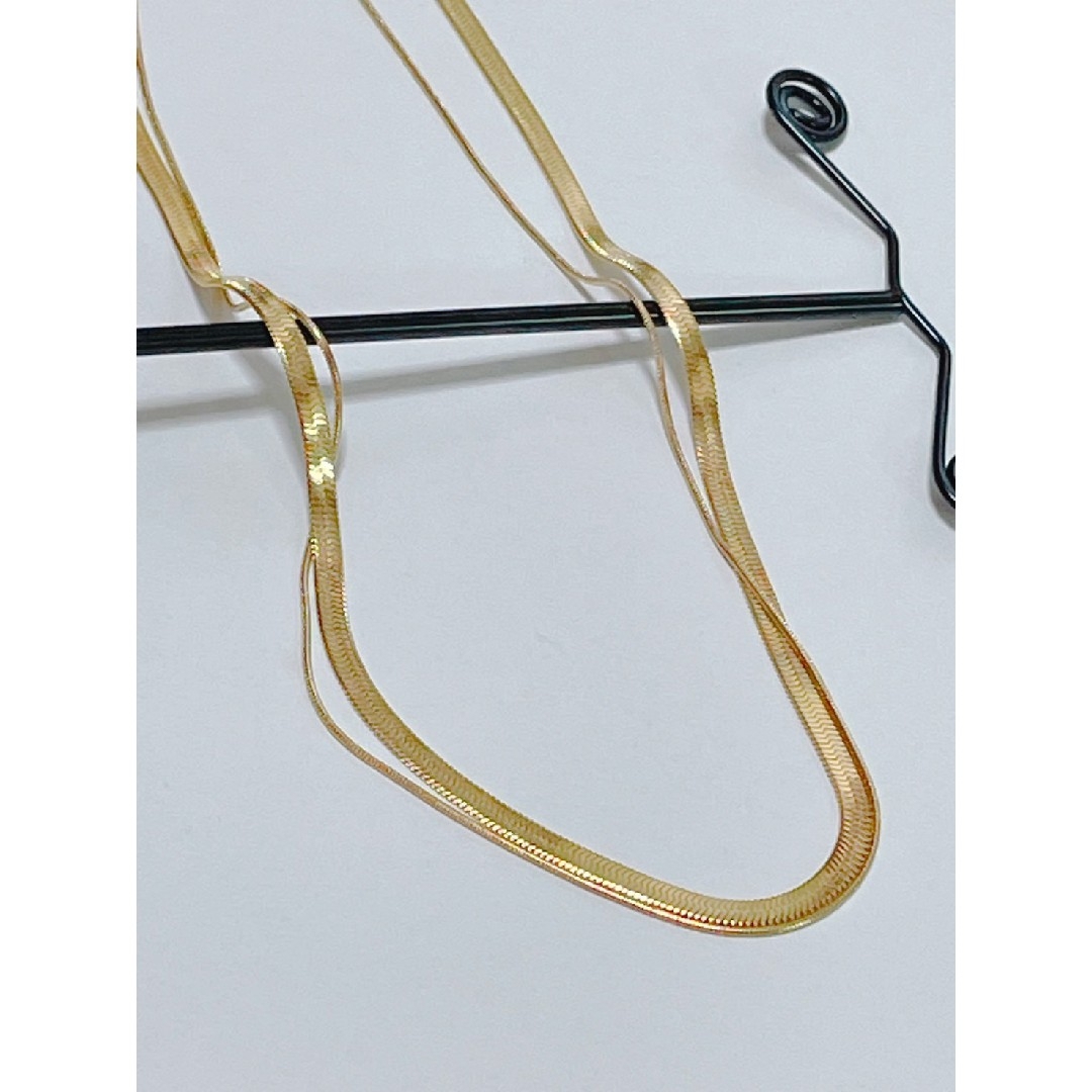 k18 ゴールド ネックレス ２連 刻印 レディースのアクセサリー(ネックレス)の商品写真