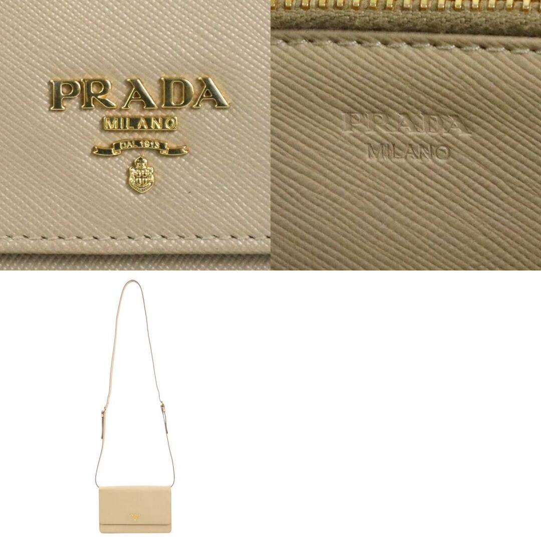 PRADA(プラダ)のプラダ PRADA  ショルダーウォレット レザー ベージュ レディース 送料無料【中古】 h29571a ハンドメイドのアクセサリー(その他)の商品写真