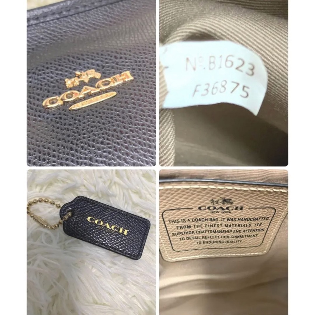 297. 美品 COACH コーチ トートバッグ チャーム レザー 馬車金具 黒