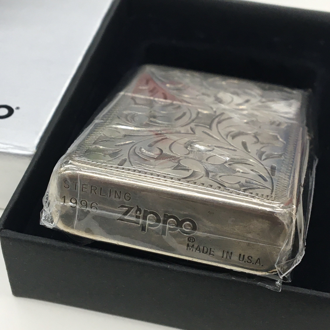 ファッション小物ZIPPO 純銀 STERLING SILVER 5面総面 フルベネチアン 良品