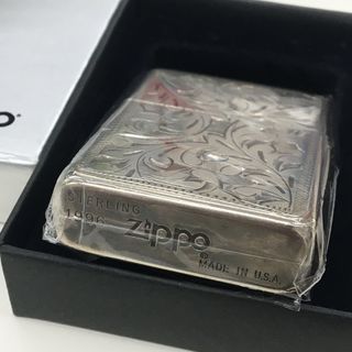 ZIPPO 純銀 STERLING SILVER 5面総面 フルベネチアン 良品