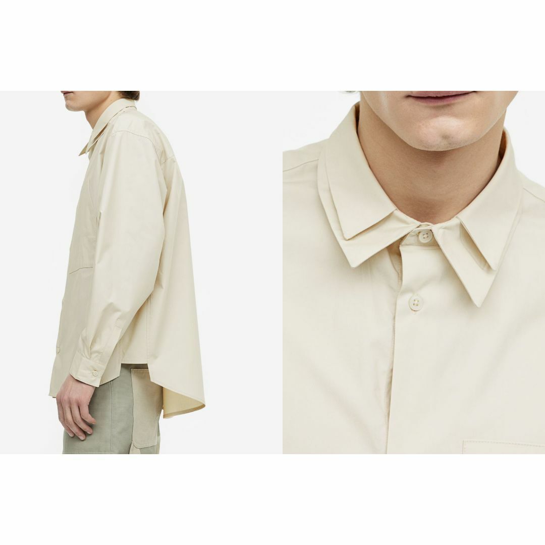 H&M - H&M オーバーサイズ Wカラーシャツ ライトベージュ 新品 H&M - H&M オーバーサイズ Wカラーシャツ ライトベージュ 新品