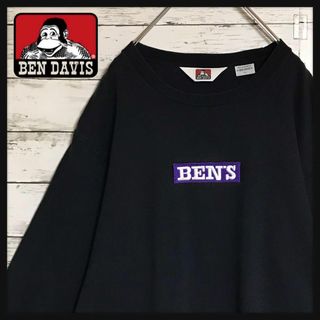 ベンデイビス(BEN DAVIS)の【美品】ベンデイビス　センターデカロゴワッペン付きロンＴ　人気Ｌ　K505(Tシャツ/カットソー(七分/長袖))