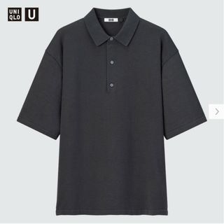 ユニクロ(UNIQLO)の【新品‼️】ユニクロユー　ニットポロシャツ　ダークグレー　Ｌ(ポロシャツ)