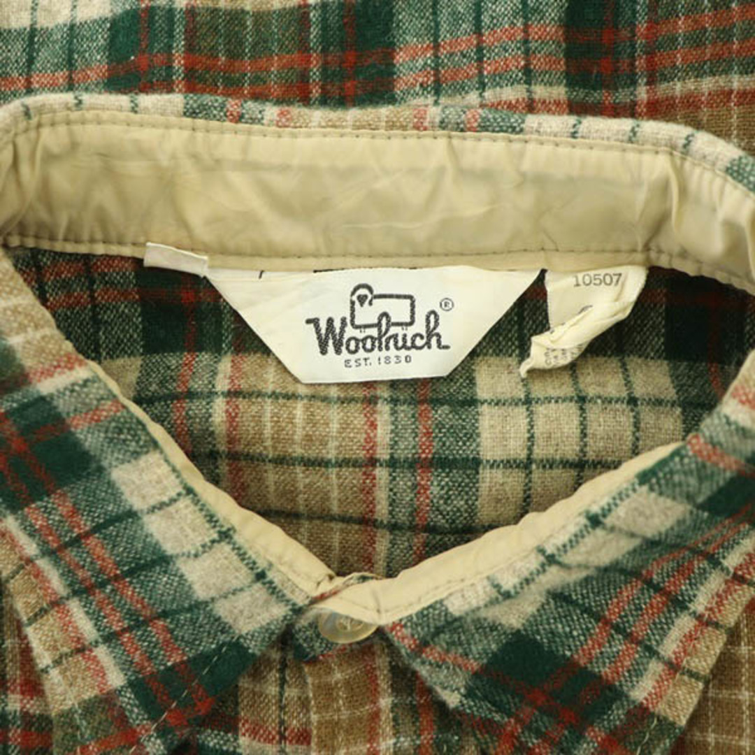WOOLRICH ウールリッチ BDチェックシャツ ネルシャツ 緑茶系