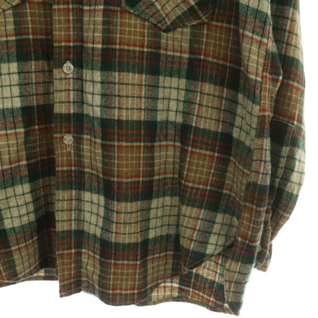 WOOLRICH ウールリッチ BDチェックシャツ ネルシャツ 緑茶系