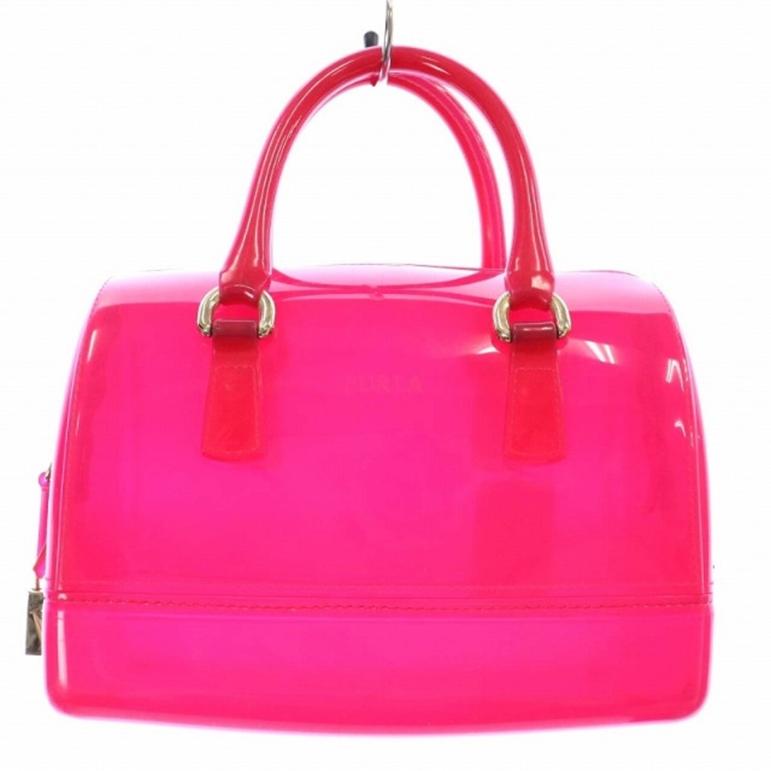 Furla(フルラ)のFURLA キャンディバッグ ハンドバッグ ビニール ゴールド金具 ピンク レディースのバッグ(ハンドバッグ)の商品写真