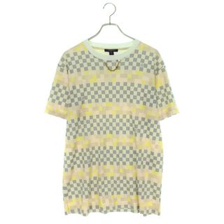 ルイヴィトン(LOUIS VUITTON)のルイヴィトン  RW222W NX8 FNTS08 ピクセルダミエチェーン装飾Tシャツ レディース XL(Tシャツ(半袖/袖なし))