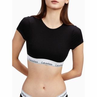 シーケーカルバンクライン(ck Calvin Klein)のカルバンクライン　レディース 　上着　Tシャツ　ブラカット　Sサイズ　ブラック(アンダーシャツ/防寒インナー)