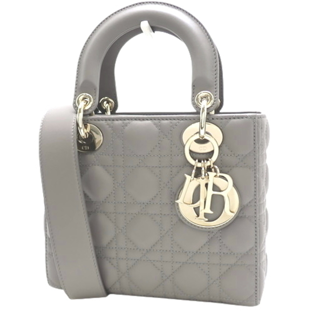 クリスチャンディオールハンドバッグ LADY DIOR MY ABCDIOR スモールバッグ ラムスキン カナージュ スティールグレー 40601098852