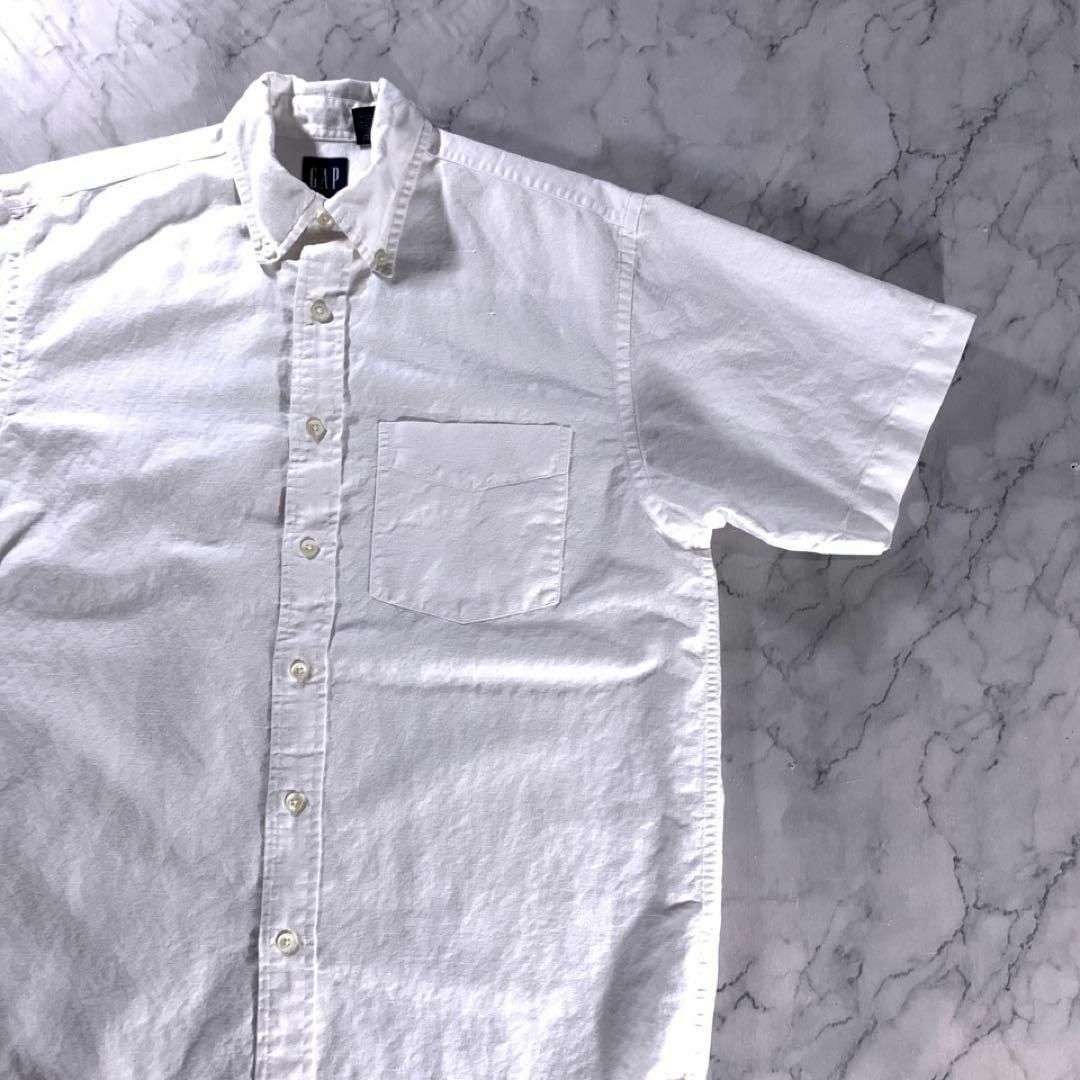 GAP(ギャップ)の90s 00s 古着 オールドギャップ BD コットン リネンシャツ 半袖 白 メンズのトップス(シャツ)の商品写真